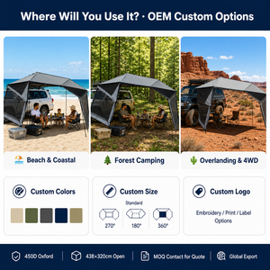 <span class=keywords><strong>Toldo</strong></span> Zentopia de 270 Grados, Independiente, de Aleación de Aluminio, Impermeable, para SUV/4x4, con Protección UV, para Portaequipajes de Techo, Uso en las Cuatro Estaciones - Product Image 5