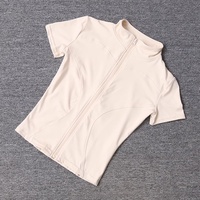 Manches trois-quarts pour femme, col montant, yoga d'été, haute élasticité, respirant, séchage rapide, sensation de légèreté, fitness
