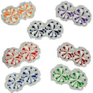 <b>Iron</b> on Embroidered Glitter Edge Macaroon Colors Christmas Fireworks Patch for Hat Hoodies Decoration - Product Image 2