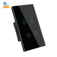 Interruptor de Luz LED Inteligente Wifi Estándar Estadounidense de 1/2/3/4 Botones, Panel de Pared Táctil, Interruptor Inteligente para el Hogar, Control por Voz, Ewelink, Alexa