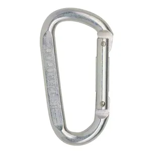 Moschettone di sicurezza gancio per arrampicata piccola fabbrica di acciaio in metallo 80mm di lunghezza moschettone 2700lbs/12kn 79*42mm CN; Zinco ZHE 65g