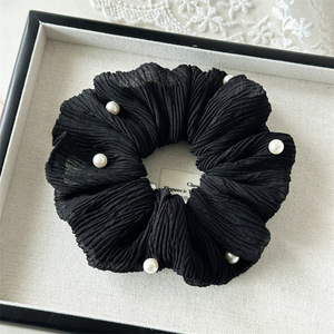 Nouveaux Accessoires Cheveux Tendance <span class=keywords><strong>pour</strong></span> Filles – Élastiques Élégants <span class=keywords><strong>pour</strong></span> Femmes, Couleur Unie, Perles, Chouchous <span class=keywords><strong>pour</strong></span> Femmes - Product Image 5