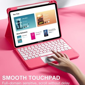 Tastiera Wireless Retroilluminata con Cornice Colorata e Touchpad, Custodia Magnetica in Pelle PU per <span class=keywords><strong>iPad</strong></span> A16 10a 11a Generazione 2025 - Product Image 2