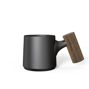 DHPO - Tazas de Café de Cerámica para Cafetería y Restaurante, Diseño Moderno y Minimalista, Forma Trapezoidal, 90 ml, Caja Negra - Product Image 1