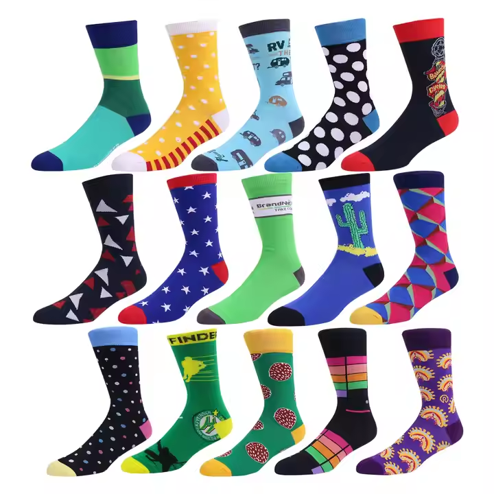Custom Crew High Men Socks Anti-Bacterial Dress Sock Combed Cotton Men Designer Socks