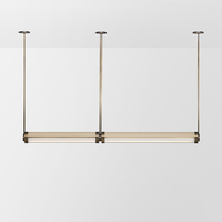 Luminaire suspendu linéaire LED moderne minimaliste de style américain pour îlot de cuisine, bar, salle à manger, villa, hôtel