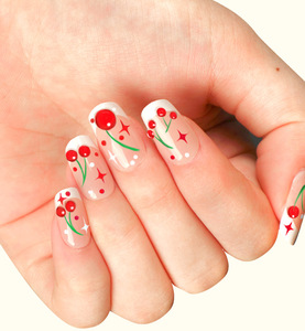 300 faux ongles carrés français blancs à presser, courts, roses, en ABS mat, pour manucure en salon - Product Image 6