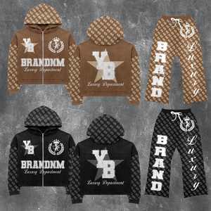 Oem French Terry Casual Men Bling Unisex Puff Print 100% Cotton Breathable Heavyweight Rhinestone Face Full Zip Custom Hoodie - Product Image 1