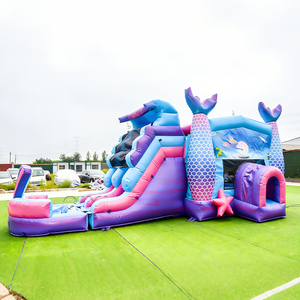 Outdoor Inflatable Castles <strong>Mermaid</strong> Bouncy Combo Air Bounce <strong>House</strong> With Slide for Kids - Product Image 1