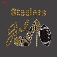 Transfert de strass lavable et écologique, logo des Steelers de Pittsburgh pour sweats à capuche et casquettes