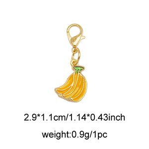 Breloques 3D en émail en forme de fruits (ananas, cerise, avocat, fraise) avec fermoir mousqueton pour porte-clés et bijoux DIY - Product Image 2