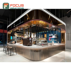 Vitrina Creativa para Café con Puerta de Vidrio en Esquina, Mueble de Madera de Roble para Productos de Panadería, Vitrina para Cafetería - Product Image 1