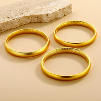 Bracelets et joncs vintage en laiton massif plaqué or, étanches, pour femme, bijoux de fête