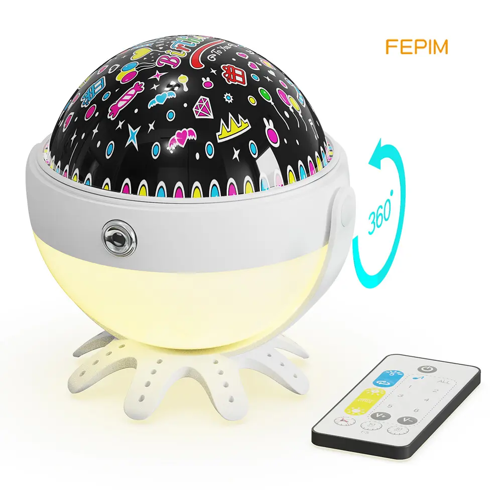 Roterende Usb Oplaadbare Batterij Aangedreven Nachtlamp Verjaardagscadeau Projector Led Verlichting Voor Kinderen Baby Meisjes