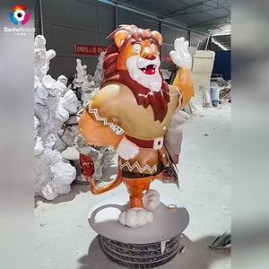 Estatua animal de fibra de vidrio resina modelo León Tamaño Real Alta simulación personalizada - Product Image 2