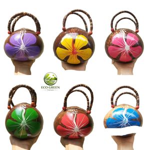 Modern Coconut <b>purse</b> Vietnam Coconut Waterproof Round Handicraft Handmade new customize natural - Product Image 3