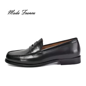 Mocassini <span class=keywords><strong>da</strong></span> <span class=keywords><strong>Uomo</strong></span> in Vera Pelle Blu, Scarpe Eleganti Formali Slip-On Comode per Ufficio e Business Casual - Product Image 5