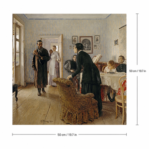 Reproduction de peinture à l'huile faite à la main 50x50cm Ilya Repin Retour inattendu Art réaliste classique sur toile pour la décoration de la maison et du bureau - Product Image 4