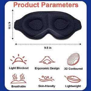 Masque de sommeil pour dormeurs latéraux, 100% occultant, en coton super doux, cache-yeux bloquant la lumière pour femmes et hommes - Product Image 4
