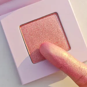 Highlighter Wajah Korea 6 Warna, Bedak Padat Shimmer Mencerahkan Makeup Pink Highlighter