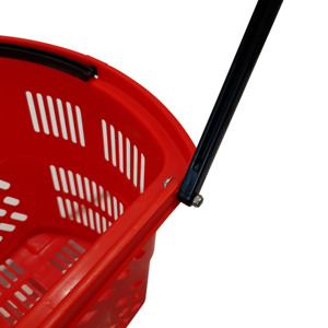Plastic <strong>Trolley</strong> Rolling Baskets Supermarket Plastic Shopping Basket with Wheels - Product Image 6