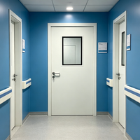 Porte intérieure médicale en acier inoxydable, battante, hermétique en PVC, antivol, pour blocs opératoires, salles blanches et laboratoires, certifiée CE ISO
