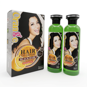 Gel colorant capillaire noir haute brillance résistant à la dé<span class=keywords><strong>coloration</strong></span>, couleur en 5 minutes, 250 ml*2, colorant capillaire professionnel, vente en gros - Product Image 1