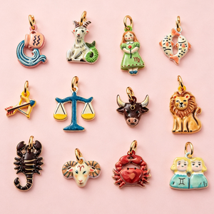 Abalorios de esmalte de los 12 signos del zodíaco Kawaii, colgantes de dibujos animados, cuentas pintadas a mano para la creación de joyas - Product Image 4