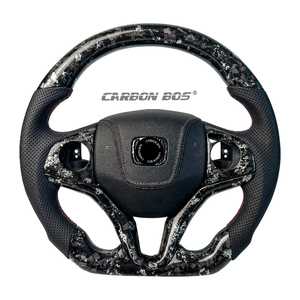 Volante Deportivo de Fibra de Carbono Forjado en Oferta, Empuñadura de Cuero Perforado para <span class=keywords><strong>Honda</strong></span> Fit de Tercera Generación y HRV - Product Image 2