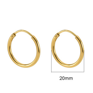 Boucles d'oreilles en acier inoxydable plaqué or chinois pour femmes, accessoires de bijoux les <span class=keywords><strong>moins</strong></span> chers, simples et modernes, vente en gros - Product Image 2
