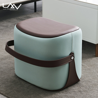 Modern Home Barrel Fuß schemel Wohnzimmer Leder Ottomane Hocker Cahir