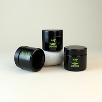 Bocaux cosmétiques en verre UV noir avec couvercles noirs résistants aux enfants 2oz 3oz 4oz