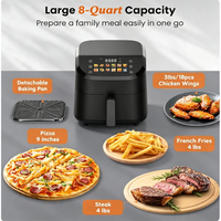 ANBOLIFE Friteuse à air Force 360 avec écran numérique et 12 préréglages, rôtir, cuire, griller, déshydrater, accessoires lavables au lave-vaisselle, noir