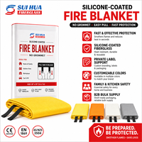 Couverture anti-feu d'urgence en fibre de verre enduite de silicone avec poignée de dépliage rapide