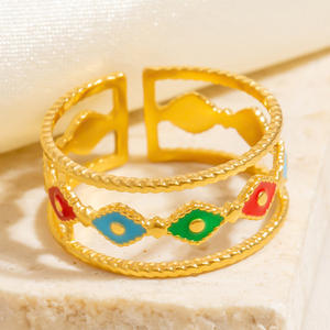 Fashion <b>Rings</b> Flower Design 18k Gold Plated Women's Jewelry Gift Set - Product Image 4