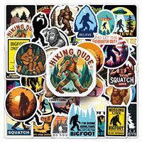 50 Pegatinas de Sasquatch de Dibujos Animados, Retro, Tendencia para Exteriores, Creativas, para Computadora, Casco, Patineta, Decoración Impermeable