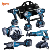 Marvel Tools - Ensemble de haute qualité 3 en 1 - 18v 21v - Sans fil - Lithium-ion - Kit combiné de 15 outils - Sans fil
