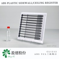 Diffuseur d'air à 3 voies en ABS CL1212, moderne, carré, haute performance, avec paroi latérale en plastique, pour une distribution efficace du CVC