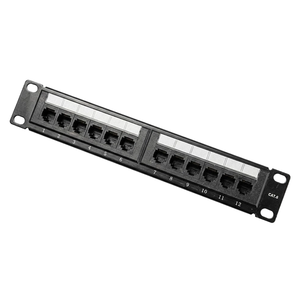 แผงแพทช์เน็ตเวิร์ก UTP ขนาด 19 นิ้ว CAT6 RJ45 12 พอร์ต เหล็กแผ่นรีดเย็น ฟอสเฟอร์บรอนซ์ - Product Image 1