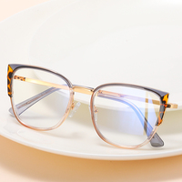 MS 82117 2023 Nouvelles lunettes de vue pour femmes en métal, style œil de chat, monture TR90, anti-lumière bleue, design coloré tendance, logo personnalisé