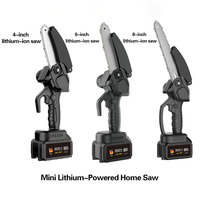 Gergaji Mini Bertenaga Lithium Isi Ulang 4-inci/6-inci Daya Tinggi untuk Luar Ruangan, Gergaji Rantai Tanpa Kabel untuk Memotong Pohon dari Ketinggian dengan Satu Tangan