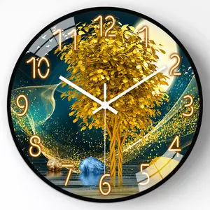 [12 pouces 30cm] Horloge murale salon moderne atmosphère simple calme ménage luxe nordique quartz horloge murale 3d