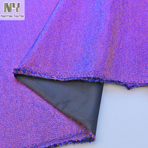 Nanyee Dệt Màu Xanh + Tím Ombre Polyester Chất Liệu Sáng Bóng Hai Tone Long Lanh Llox Vải - Product Image 5