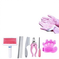 Kit de toilettage et de bain manuel pour chien, peigne Teddy, peigne en acier, peigne anti-puces, peigne pour enlever les poils de chat, peigne à dents droites, coupe-ongles