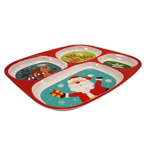Plato navideño <span class=keywords><strong>de</strong></span> <span class=keywords><strong>melamina</strong></span> para niños, 4 secciones - Product Image 3