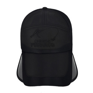 Chinese Fishing Trucker Cap Black Mesh Breathable Waterproof Unisex Outdoor Sun Protection Hat - Product Image 1