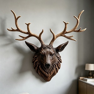BZY Tête de <span class=keywords><strong>cerf</strong></span> en résine personnalisable, style américain, luxe léger, décoration murale pour entrée de maison et mur de fond. - Product Image 5