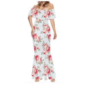 Nero bianco fiore Designer vestito a coda di pesce <span class=keywords><strong>abbigliamento</strong></span> polinesiano <span class=keywords><strong>Casual</strong></span> Plus Size abiti da donna Puletasi stampa su richiesta abiti - Product Image 4