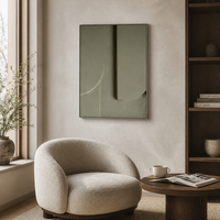 Décoration murale en toile 3D sur mesure, style scandinave Japandi, peinture abstraite aux tons terreux, encadrement en alliage d'aluminium
