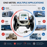 Mbus RS485 LoRaWAN Output Pulsa Opsional Pengukur Panas Ultrasonik BTU DN150 DN200 DN250 untuk Air Dingin dan Sistem Pendingin